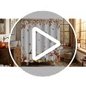 MEHOFOND Fall Pumpkin Shower Curtain, Orange Autumn Maple Leaf Decor 72x72