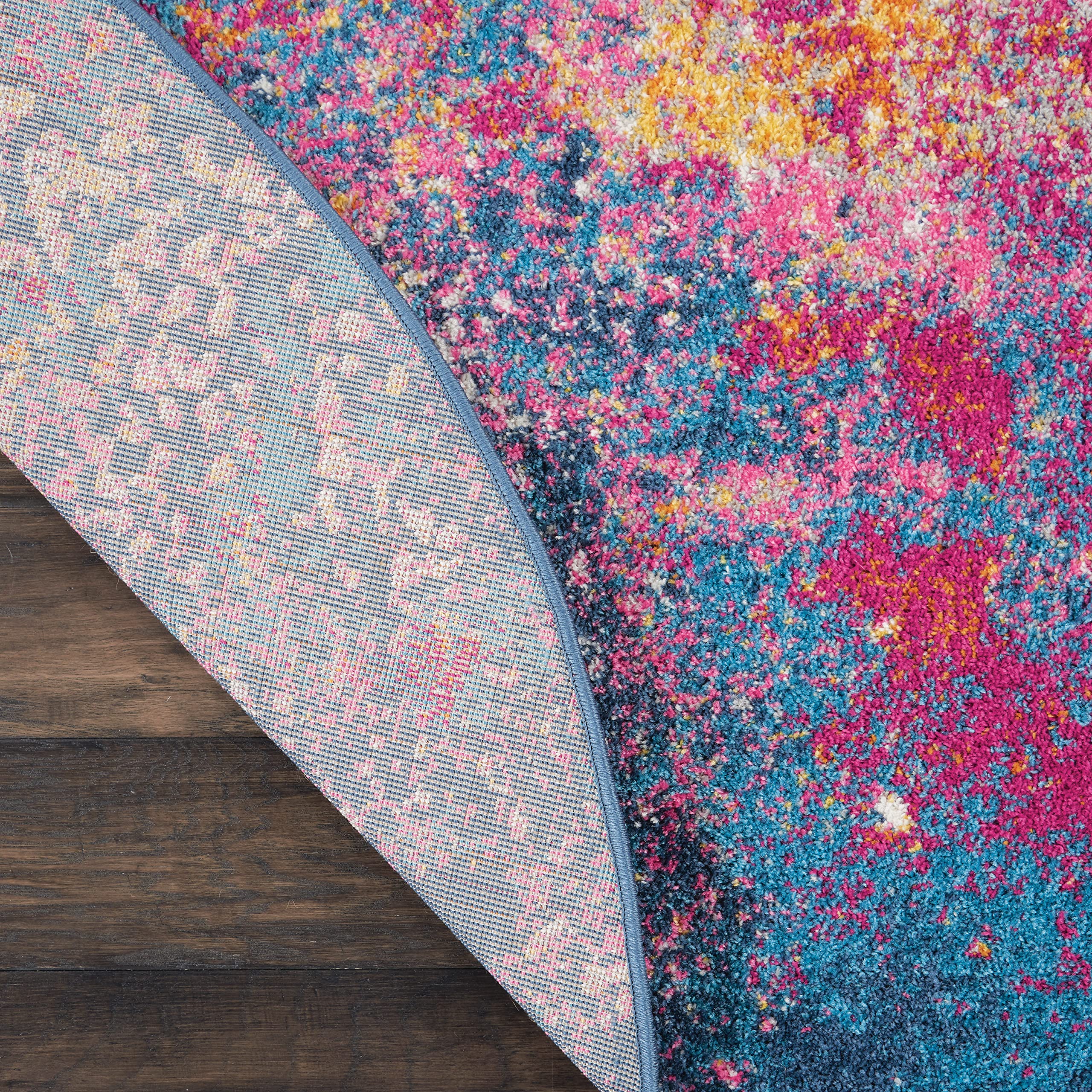 Nourison Home Passion 4' x Round Multicolor Fabric Modern Area Rug (4' Round)