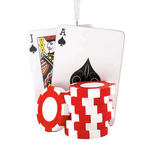 Poker Chips and Cards Christmas Ornament - Holiday Hobby Gift