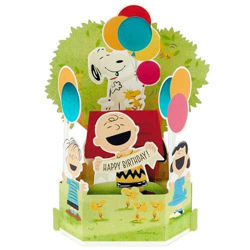 Hallmark Peanuts Pop Up Birthday Card - Snoopy & Charlie Brown Diorama