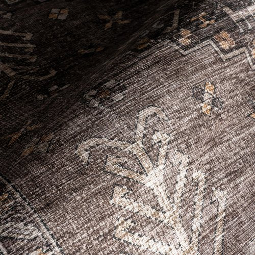 nuLOOM 2'6" x 8' Machine Washable Area Rug with Waterproof Spill Proof Surface, Non Slip Backing and Stain Resistant for Living Room, Bedroom, Kitchen, Dining Room, Blessing Dark Brown