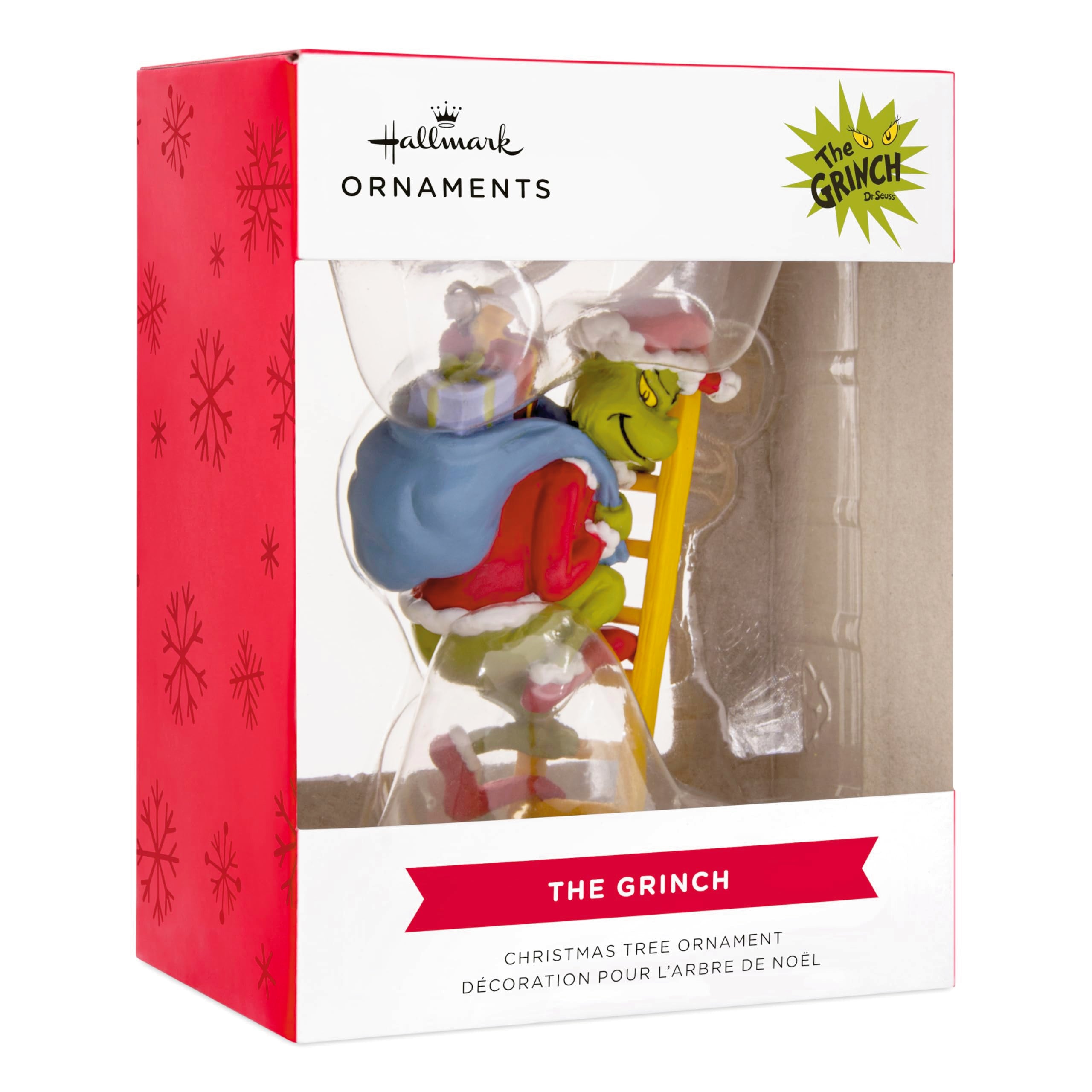 Hallmark Dr. Seuss's How The Grinch Stole Christmas! Grinch on Ladder Christmas Ornament, Christmas Movie Gifts