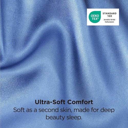 Bedsure King Size Satin Pillowcase Set - Sky Blue Silky Pillow Cases for Hair & Skin, 20x36 Inches, 2-Pack