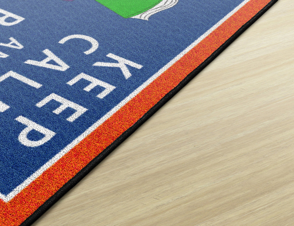 Flagship Carpets - Keep Calm & Read On Area Rug for Children's Classroom, Kid's Bedroom, Teacher's Space and at Home Family Living or Play Room, 2' x 3', Red&Blue
