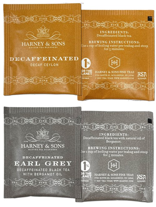 Harney & Sons Assorted Tea Bag Sampler 40 Count – Harney Decaf Tea Bags Variety Packs, Herbal Tea Bundle Caffeine Free Tea