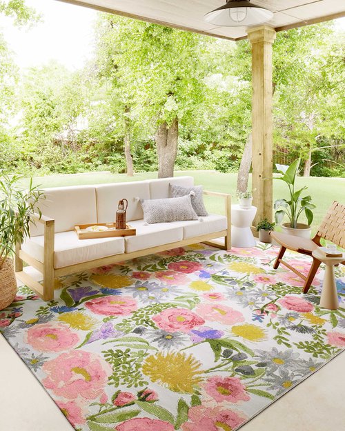 Loloi Botanical Collection BOT-01 Ivory/Multi 2'-5" x 3'-11" Accent Rug