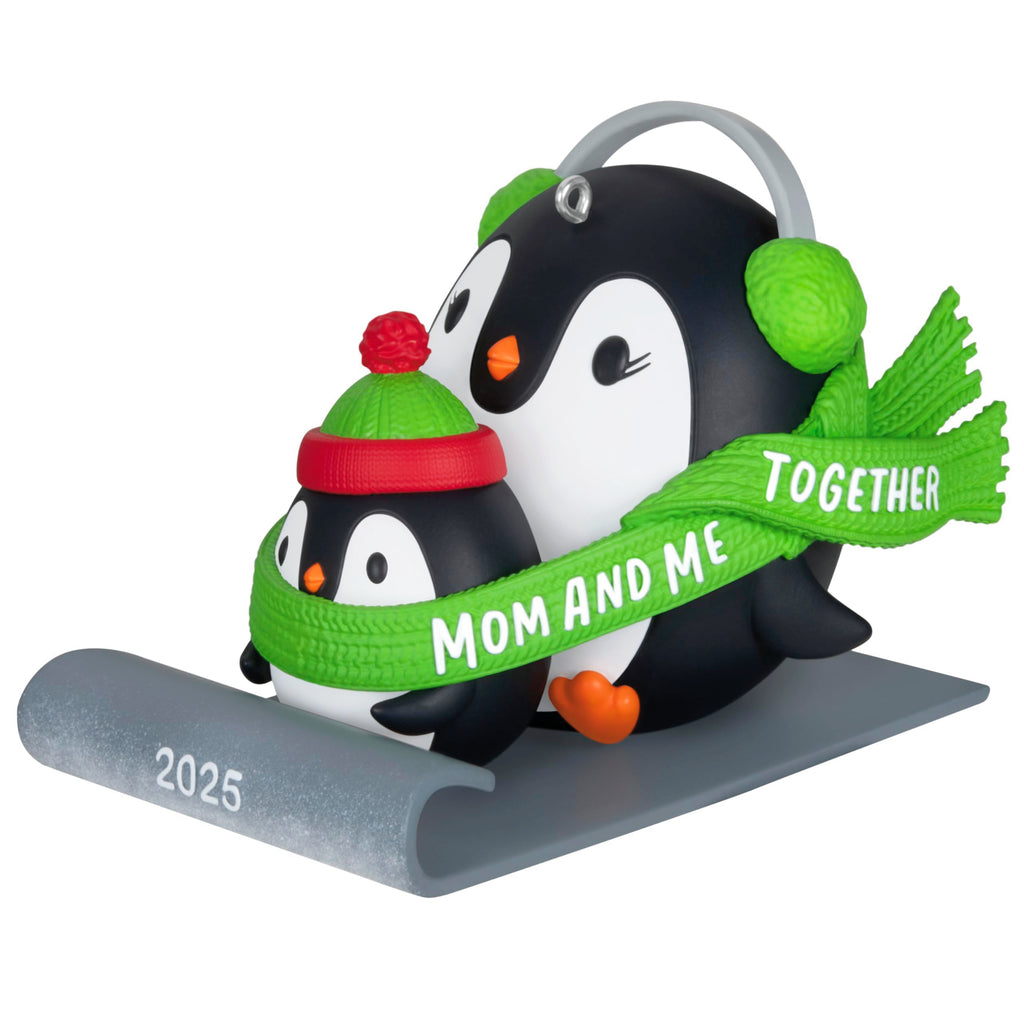 Hallmark Keepsake Christmas Ornament, Mom & Me Penguins Sledding, Year-Dated 2025