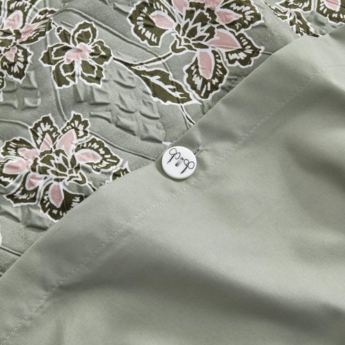 Jessica Simpson Botanical Embossed Sage Green Duvet Cover Set Queen/Full Size Bedding Set Ensemble - 3 Piece Set