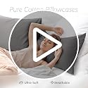 Hzesyd Queen Pillowcase Set, 500 Thread Count 100% Cotton Sateen - Gray