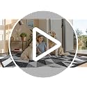OLANLY Indoor Door Mat, 32x20 Geometric Low-Profile Entrance Rug, Black