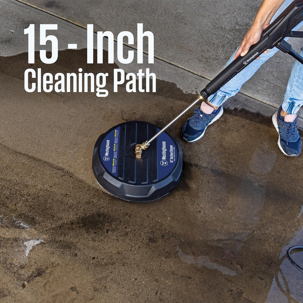 Westinghouse 15” Pressure Washer Surface Cleaner Attachment - 3400 PSI, 1/4” Connector | Ideal for Gas & Electric Washers