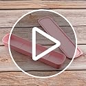 Pink Portable Flatware Box - Travel Cutlery Storage Case, 9.84 x 2.40 inch