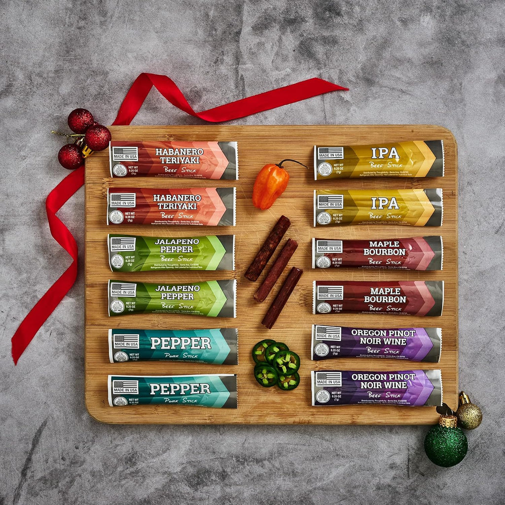 Man Crates 12 Days of Jerky Advent Calendar 2025 - Festive Beef Jerky with Ugly Christmas Sweater Design | 12 Unique Flavors