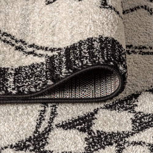 JONATHAN Y Amir Moroccan Beni Souk Cream/Black Runner Rug, 2x8, Bohemian, Scandinavian, Easy-Cleaning for Living Room, Bedroom, Kitchen, Pet Friendly, Non-Shedding (MOH200A-28)