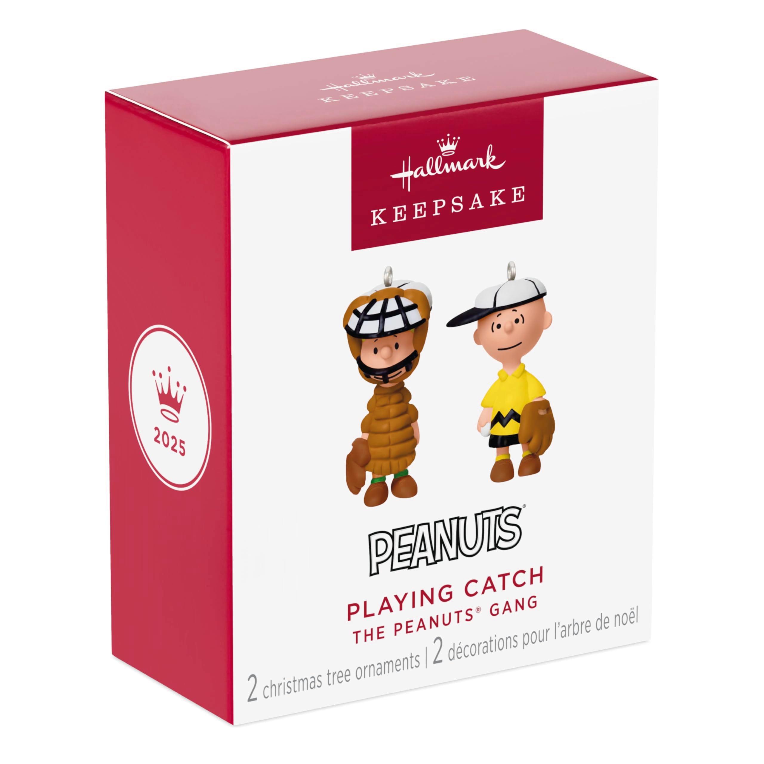 Hallmark Keepsake Peanuts Christmas Ornament, The Peanuts Gang Playing Catch, Set of 2
