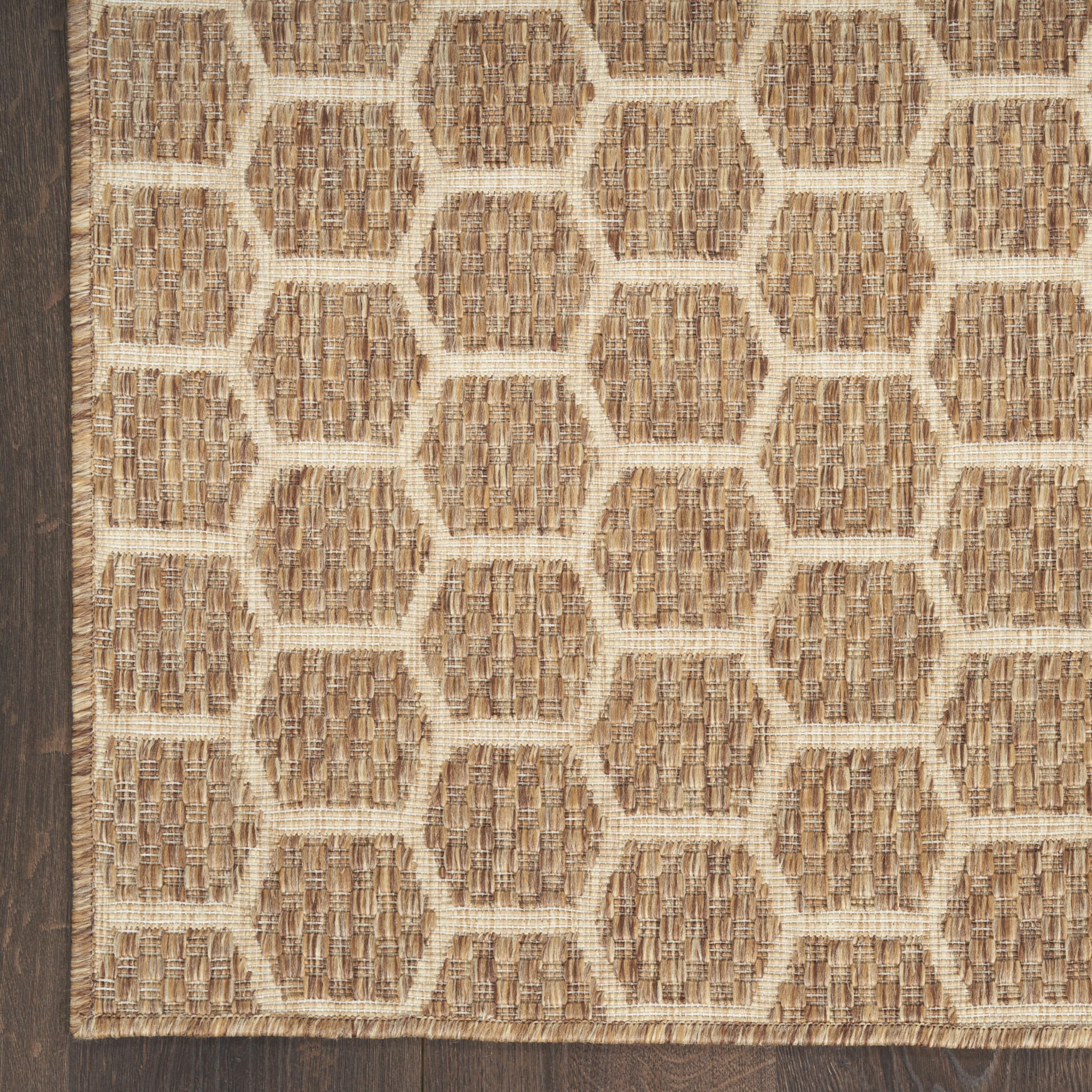 Nourison Home Reversible Indoor Outdoor Natural 4' x 6' Area Rug - Easy Clean, Non Shedding, Bed Room, Living Room, Dining Room, Kitchen (4' x 6')
