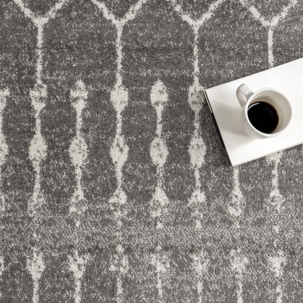 nuLOOM 2x3 Moroccan Blythe Area Rug, Dark Grey, Faded Bohemian Design, Stain Resistant, For Bedroom, Dining Room, Living Room, Hallway, Office, Kitchen, Entryway