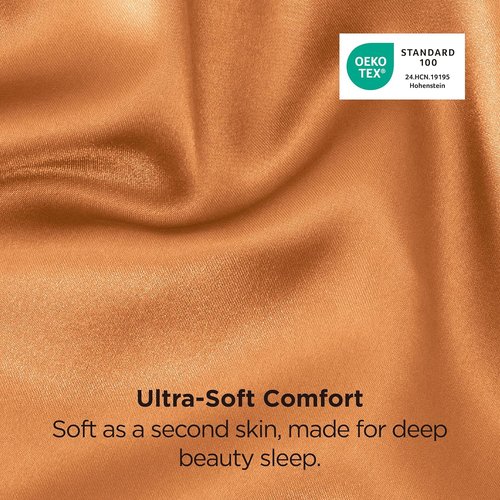 Bedsure Satin Pillowcase - Luxurious Silk-Like Feel | Standard Size 20x26 Inches, Orange, 2-Pack