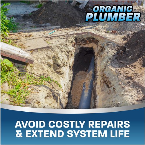 Organic Plumber Septic Tank Cleaner Treatment, Bacteria x Natural Enzyme Flushable Bio Tabs, Rid Sewage Waste & Clean Field System, 1 Year of Tablets