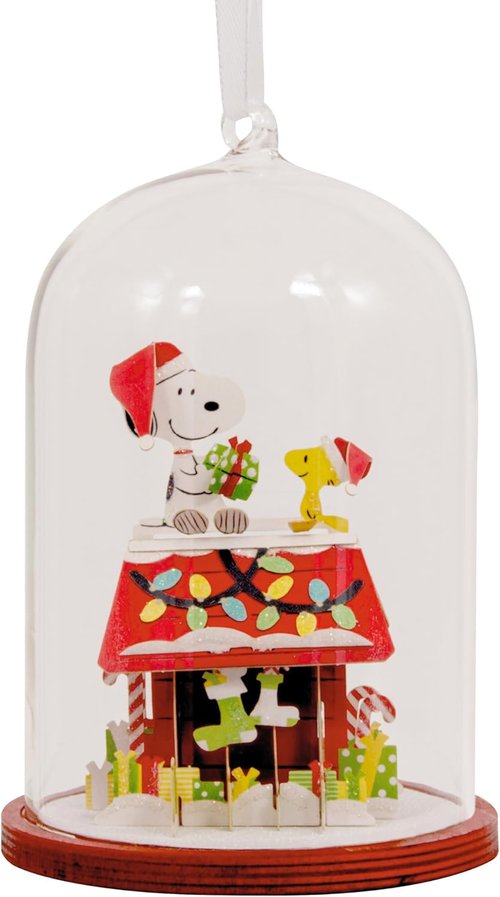 Hallmark Snoopy's Doghouse Christmas Ornament - Glass & Paper | Perfect Gift for Peanuts Fans