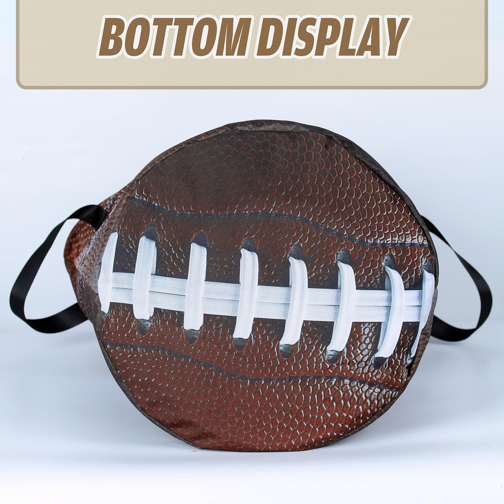 Football Laundry Basket American Ball Foldable Oxford Cloth Funny Tote Bag Laundry Hamper Clothes Storage Bucket Organizer For Bathroom/Laundry Storage/Bedroom 18.9x16.5 Inch