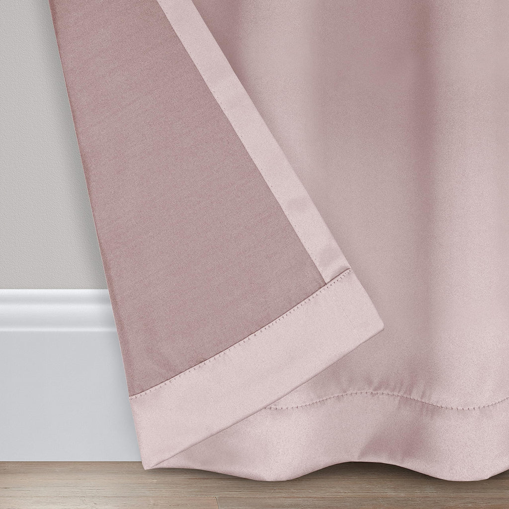Eclipse Solid Thermapanel Modern Room Darkening Rod Pocket Window Curtain for Bedroom (1 Panel) 54" x 84" Curtain Panel in Blush