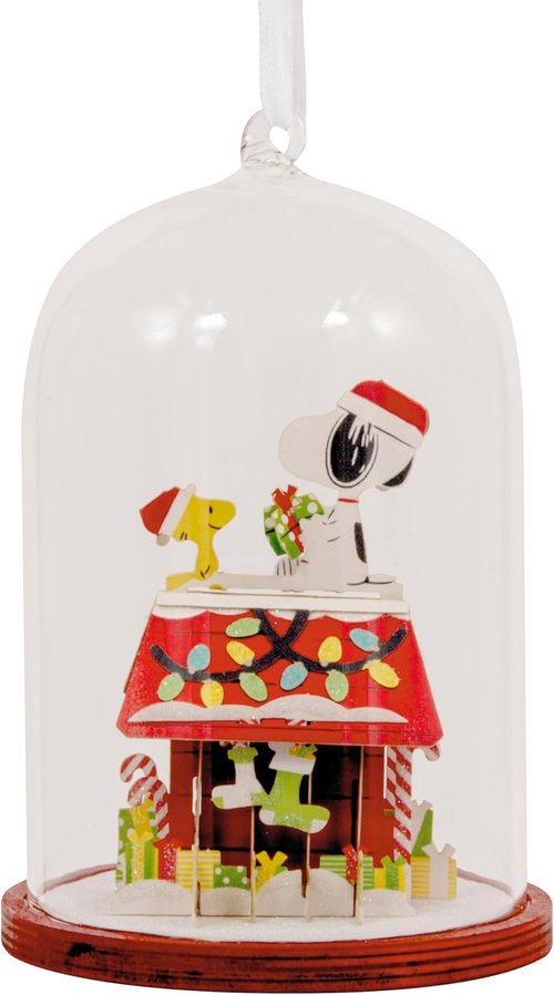 Hallmark Snoopy's Doghouse Christmas Ornament - Glass & Paper | Perfect Gift for Peanuts Fans