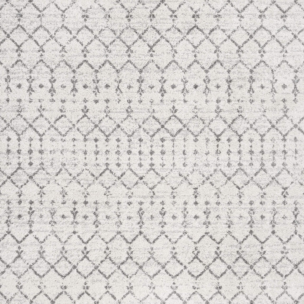 JONATHAN Y Boho Vintage Diamond Cream/Gray Square Area Rug 6X6 ft, Moroccan Hype for Living Room, Bedroom, Kitchen, Office, Easy-Cleaning, High Traffic, Pet-Friendly, Non-Shedding (MOH101B-6SQ)