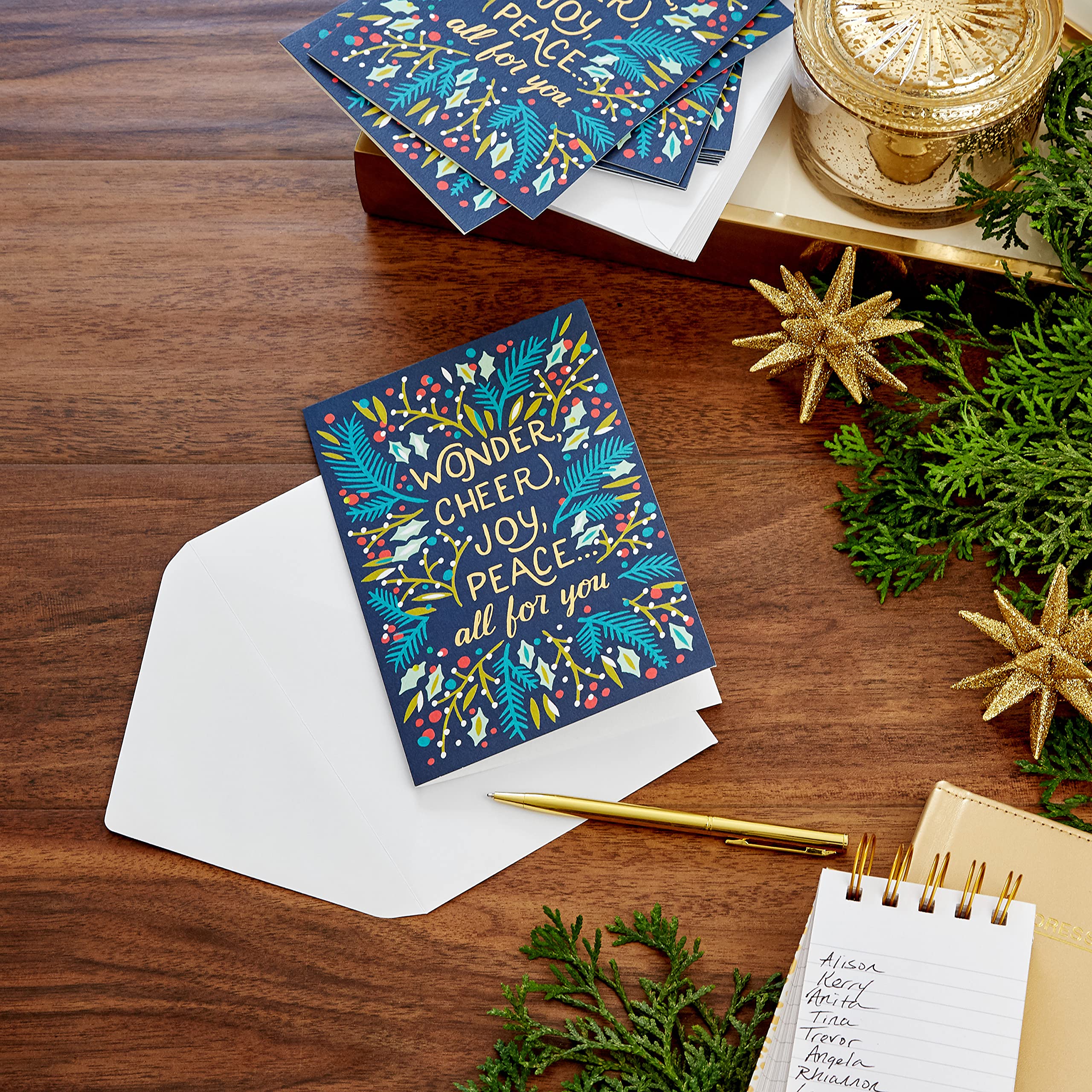 Hallmark UNICEF Boxed Christmas Cards Assortment, Wonder and Peace (12 Cards and 13 Envelopes)