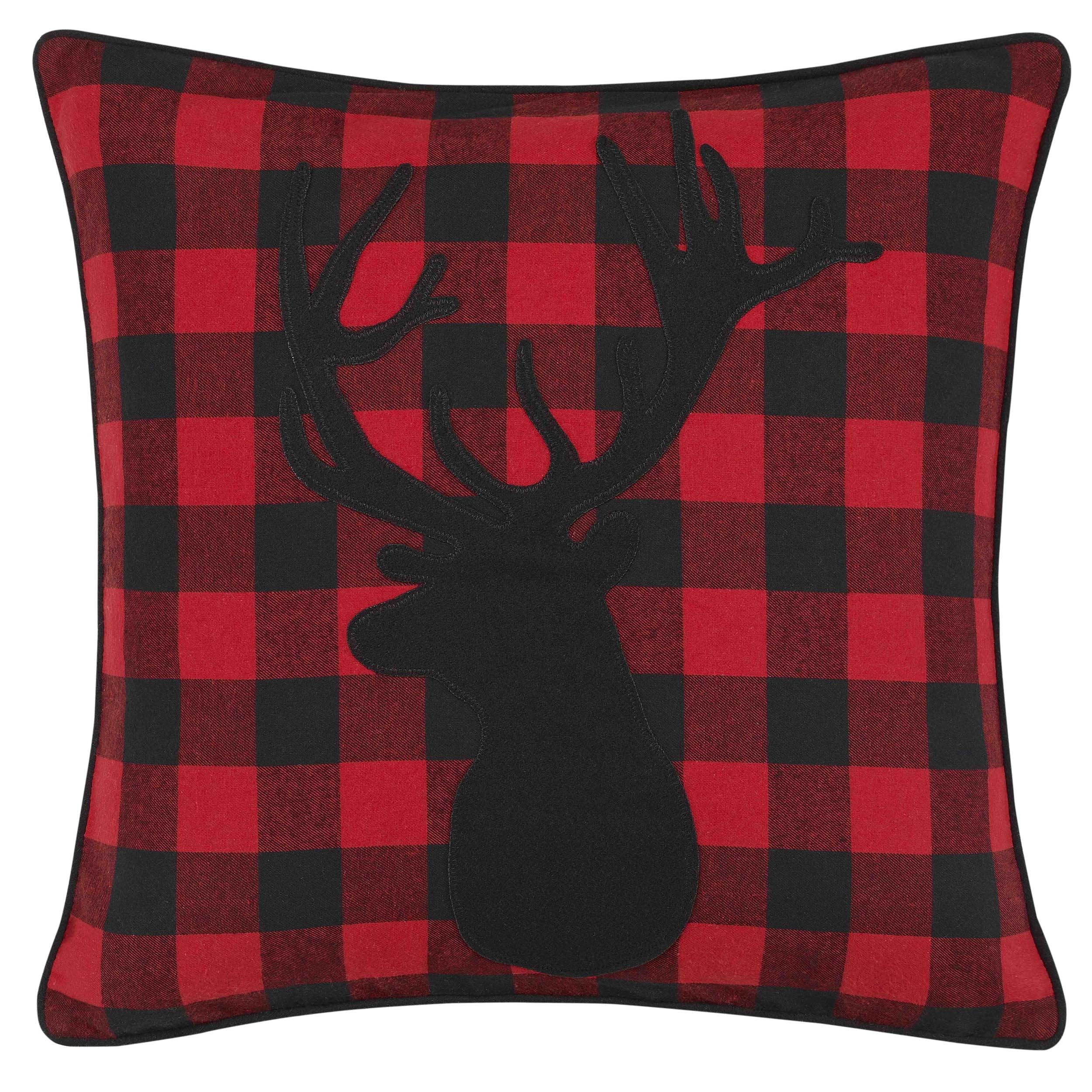 Eddie Bauer Home - Throw Pillow with Zipper Closure, Perfect Home Decor for Bed or Sofa (Wallace Plaid Cinder, 20" x 20")