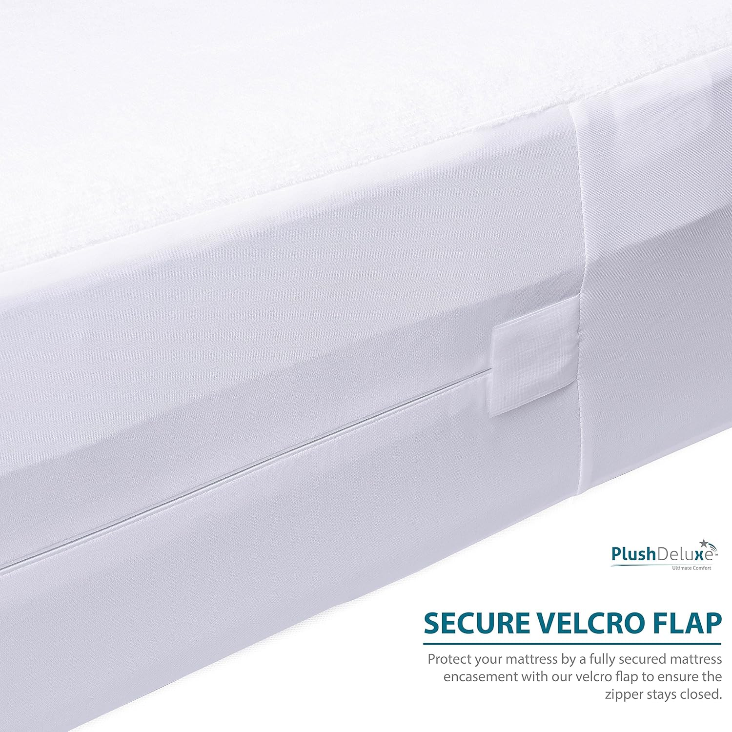 PlushDeluxe Waterproof Mattress Encasement - Soft Cotton Terry Surface | Fits 9"-12" Deep Twin 39x75
