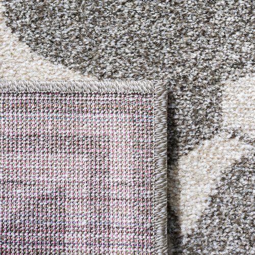SAFAVIEH Amherst Collection Area Rug - 7' Square, Dark Grey & Beige, Trellis Design, Non-Shedding & Easy Care, Ideal for High Traffic Areas in Living Room, Bedroom (AMT415R)