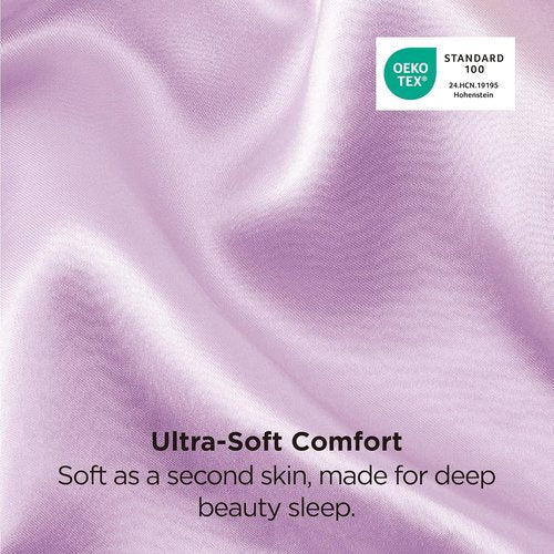 Bedsure King Size Satin Pillowcase Set - Lavender Silky Pillow Cases for Hair & Skin, 20x36 Inches, 2-Pack