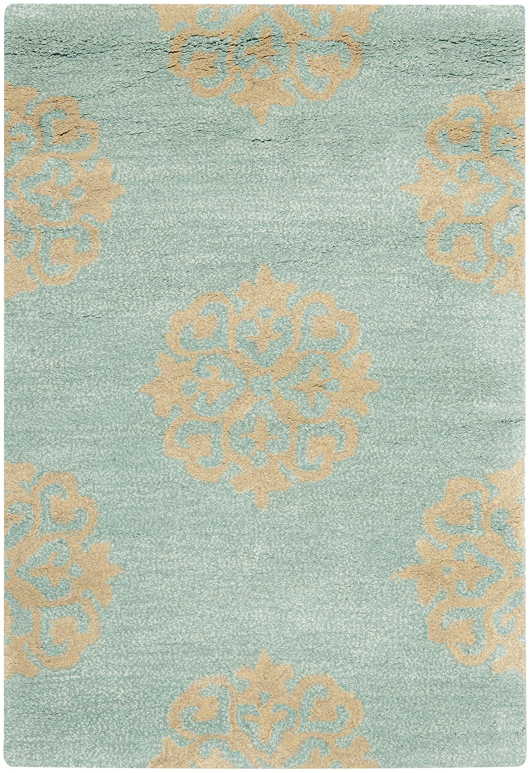 SAFAVIEH Soho Collection 2' x 3' Turquoise SOH424A Handmade Premium Wool Accent Rug