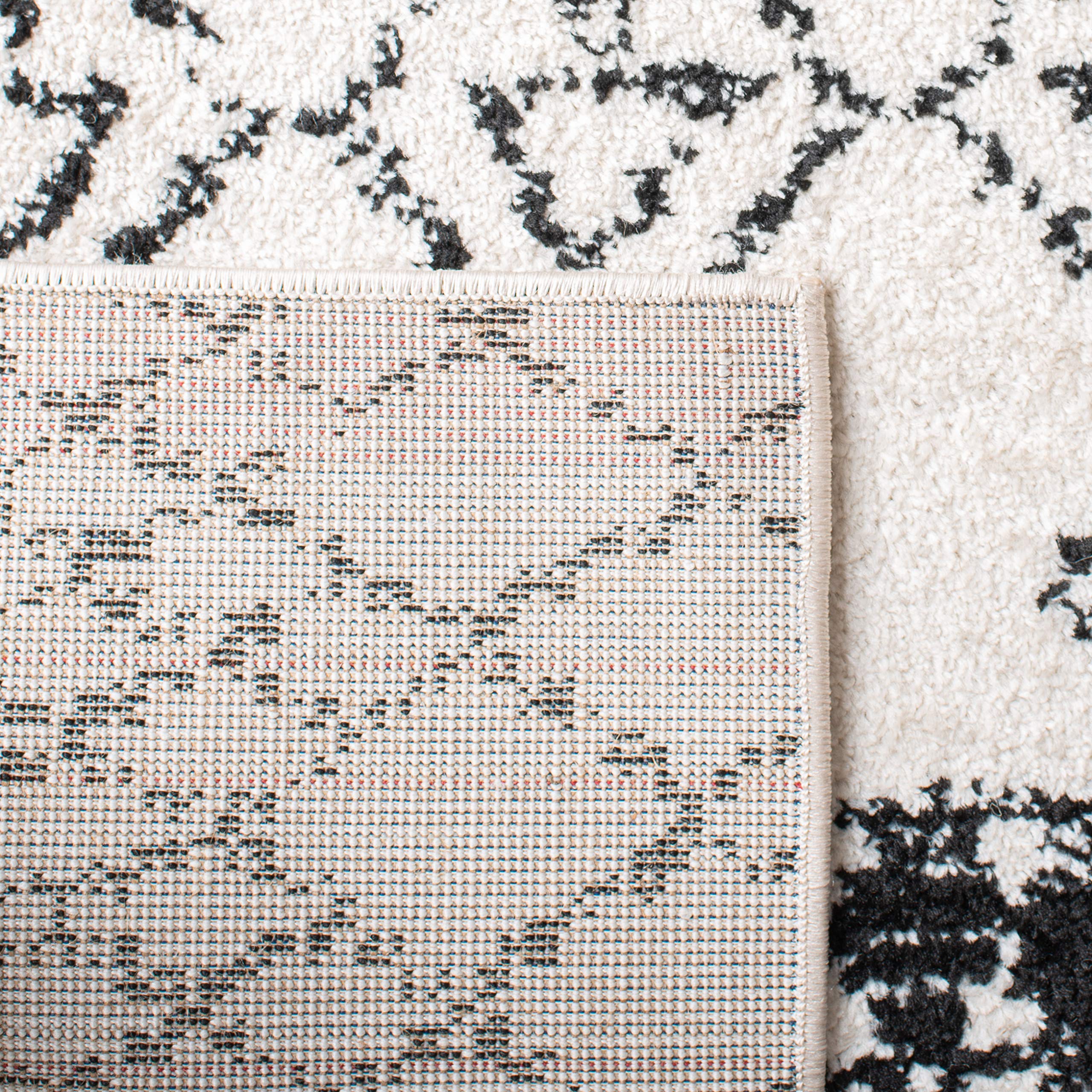 SAFAVIEH Area Rug 6x9 - Tulum Collection - Ivory & Black, Moroccan Boho Distressed Design, Non-Shedding & Easy to Clean, Ideal for Living Room, Bedroom, Dining Space (TUL229B)