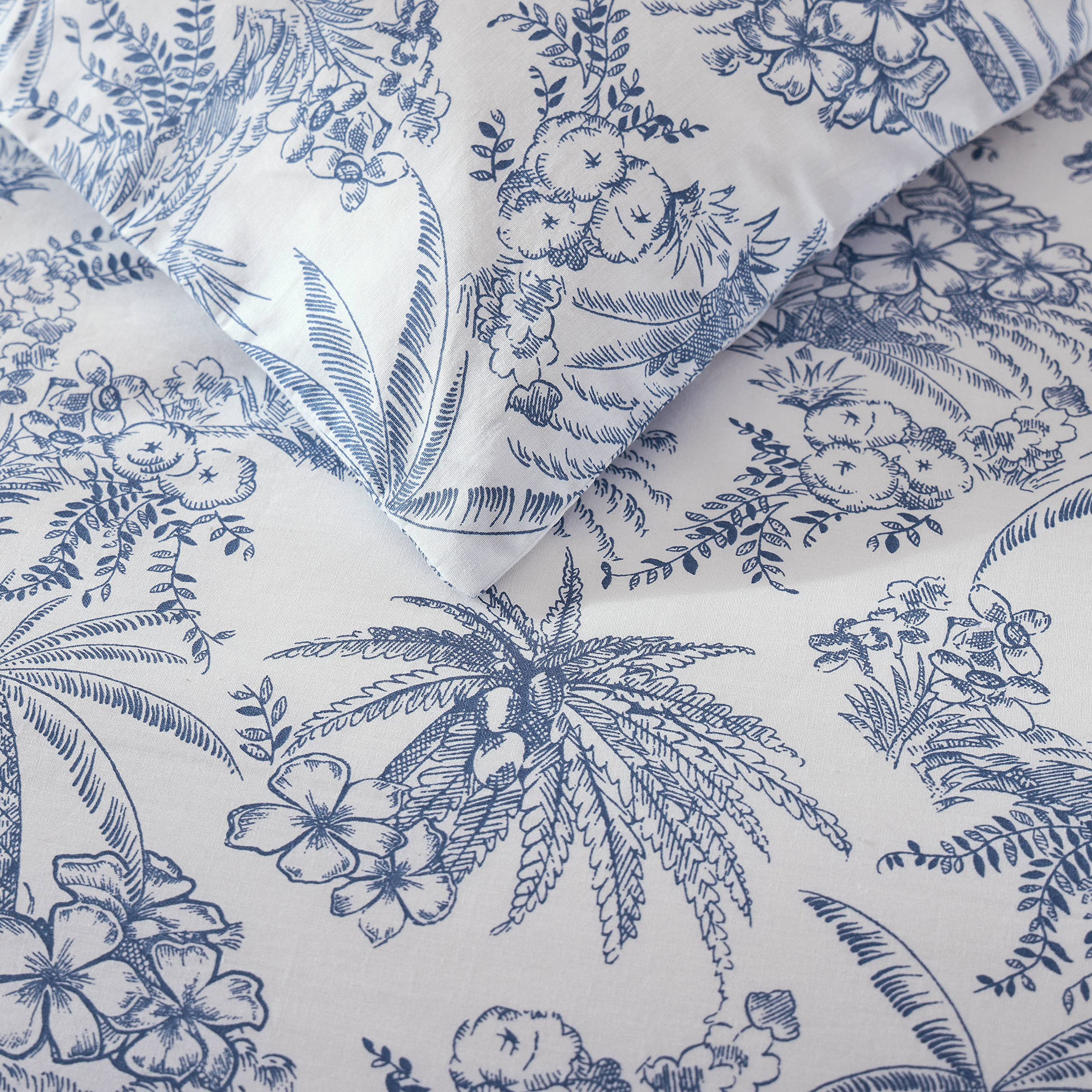 Tommy Bahama- King Duvet Cover Set, Reversible Cotton Bedding Set with Matching Shams, Coastal Bedding Set (Pen and Ink Blue, King)