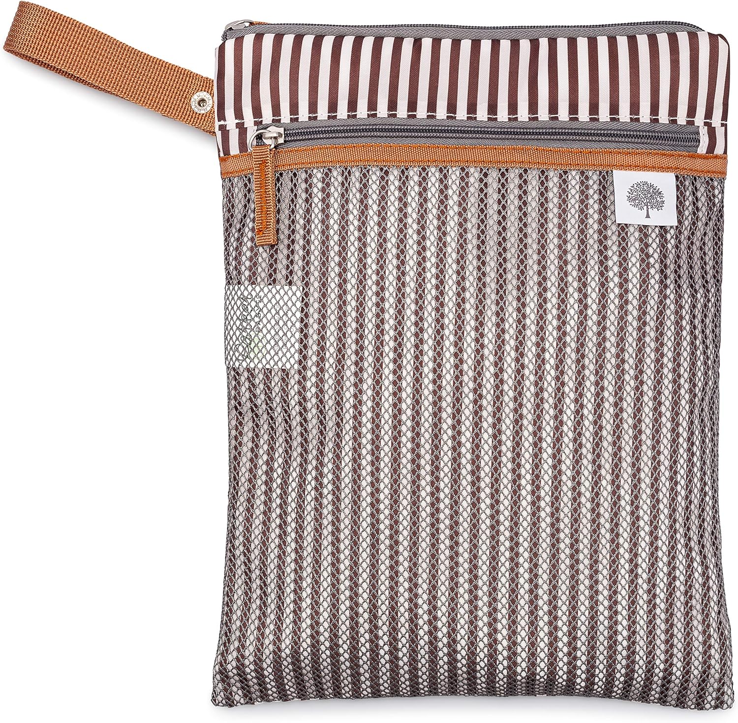 Parker Baby Cloth Diaper Wet Dry Bag - Waterproof Reusable Diaper Bag with Mesh Organizer & Zip Pocket
