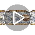 Artoid Mode Navy Blue Floral Table Runner - 13x72 Inch Kitchen Decor