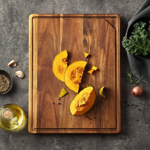 Oleio Cutting Board Set of 3 (15.75 x 12/13 x 9.5/10 x 7 in) Solid Acacia– 0.8 in Thick Wood Chopping Board Set, Cutting Boards for Kitchen, Cutting Boards for Meat, Vegetables & Cheese