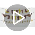 Red Glitter Happy Birthday Banner - Halloween Party Decorations
