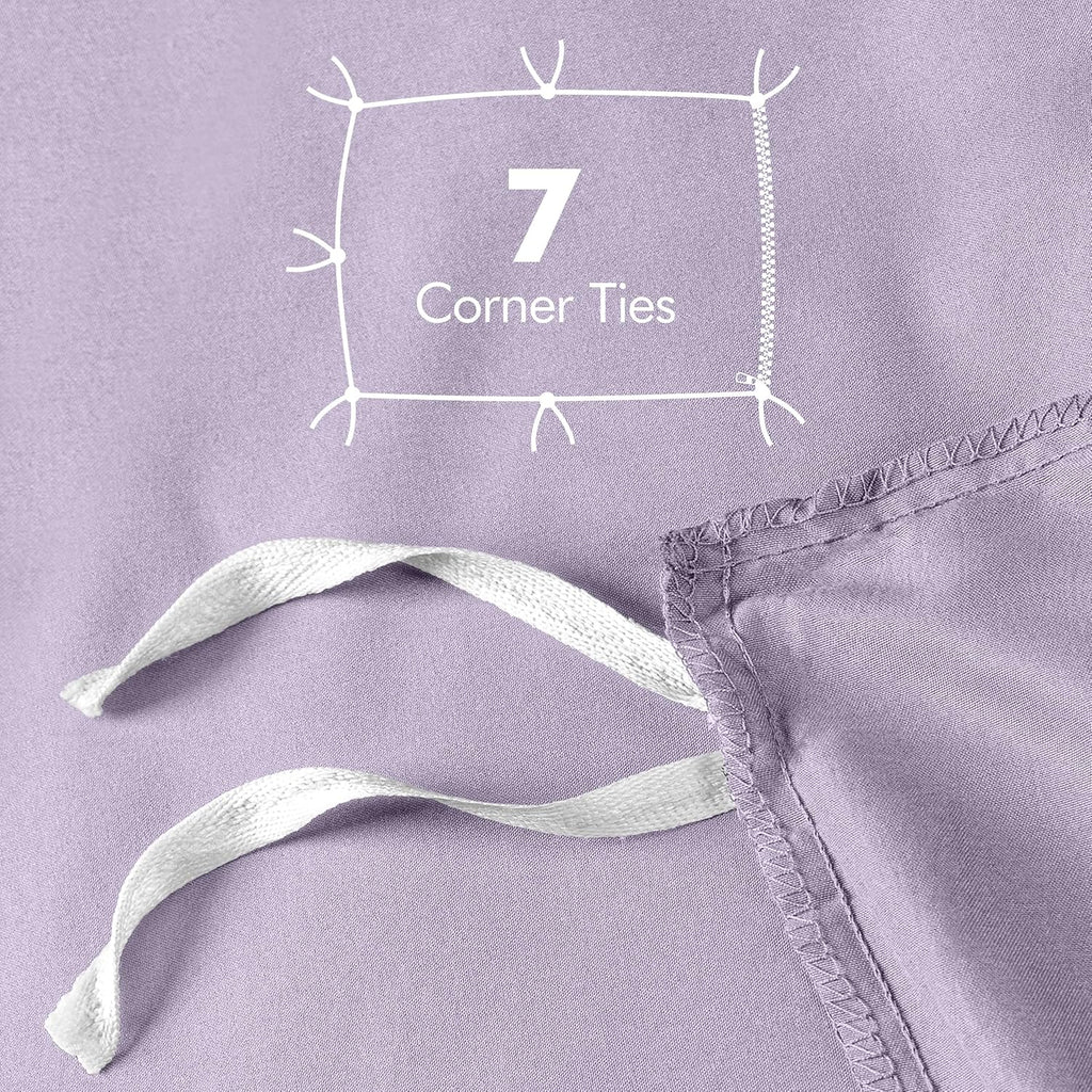 Utopia Bedding Duvet Cover Set - Queen Size 3-Piece with Zipper Closure | Lavender 90x90 Inches & 2 Pillow Shams