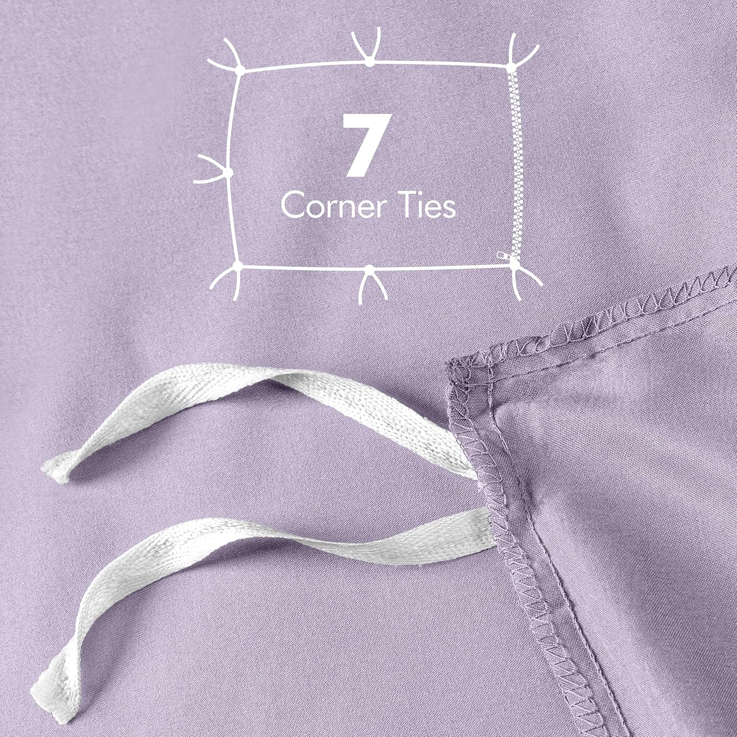Utopia Bedding Duvet Cover Set - Queen Size 3-Piece with Zipper Closure | Lavender 90x90 Inches & 2 Pillow Shams