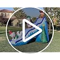 9 Ft Long Christmas Inflatable Yard Scene with Penguin Reindeer Polar Bear LED Lights