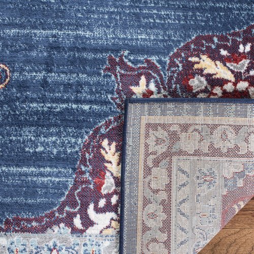 SAFAVIEH Brentwood Collection Area Rug - 6' x 9', Navy & Burgundy, Medallion Distressed Design, Non-Shedding & Easy Care, Ideal for High Traffic Areas in Living Room, Bedroom (BNT867P)