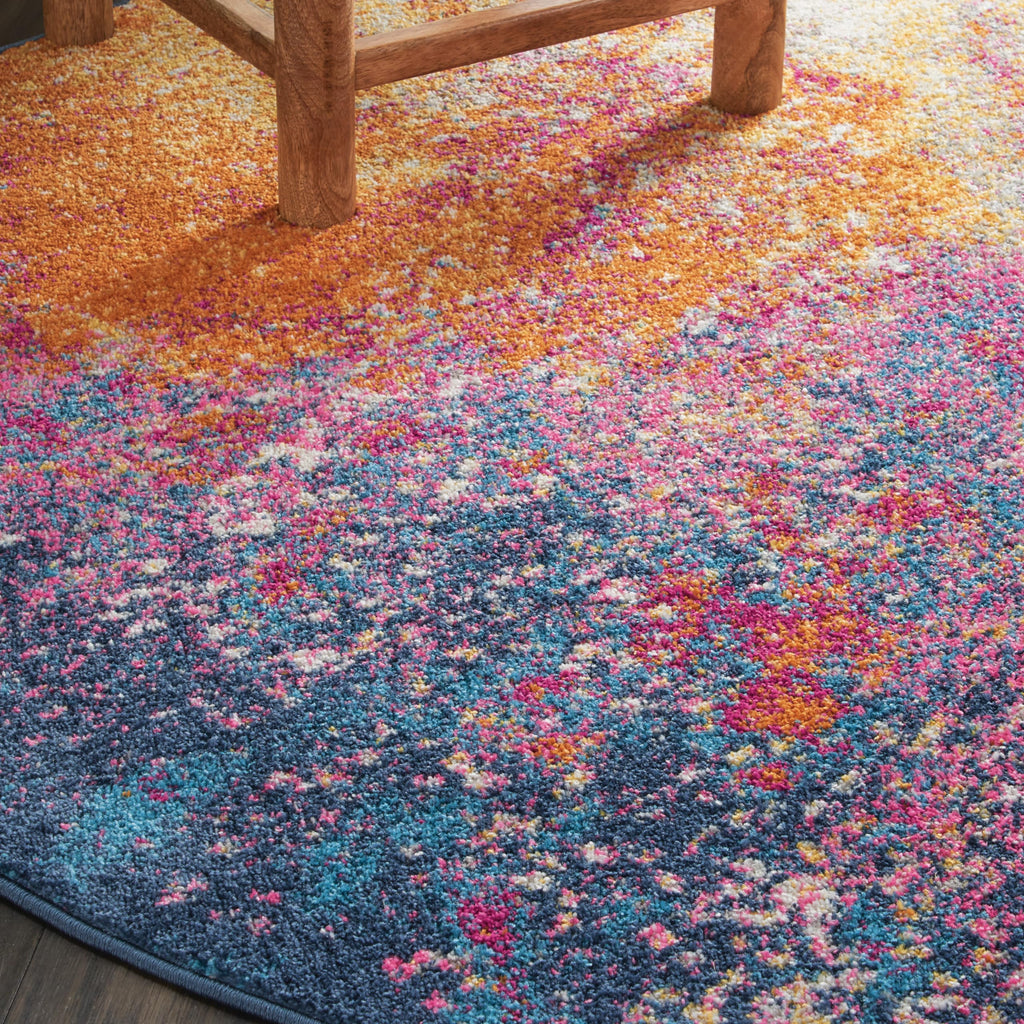 Nourison Home Passion 4' x Round Multicolor Fabric Modern Area Rug (4' Round)