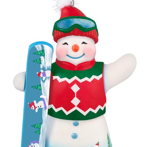 Hallmark Keepsake Christmas Ornament 2025, Snowtop Lodge Ollie U. Halfpipe, Porcelain, Snowman Collectors Gifts
