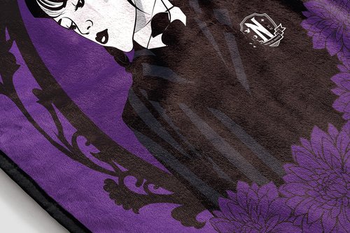 Jay Franco Plush Throw Blanket – 46" x 60" Inch Kids Soft & Cozy Fleece Throw for Bedroom & Couch Décor, Official Licensed Product, Purple - Wednesday