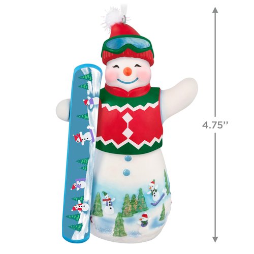 Hallmark Keepsake Christmas Ornament 2025, Snowtop Lodge Ollie U. Halfpipe, Porcelain, Snowman Collectors Gifts