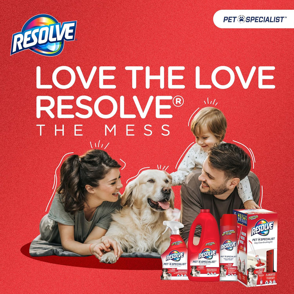 Resolve Pet Specialist Carpet Cleaner - Heavy Traffic Foam Stain & Odor Remover | 22 oz Cans, 2 Pack