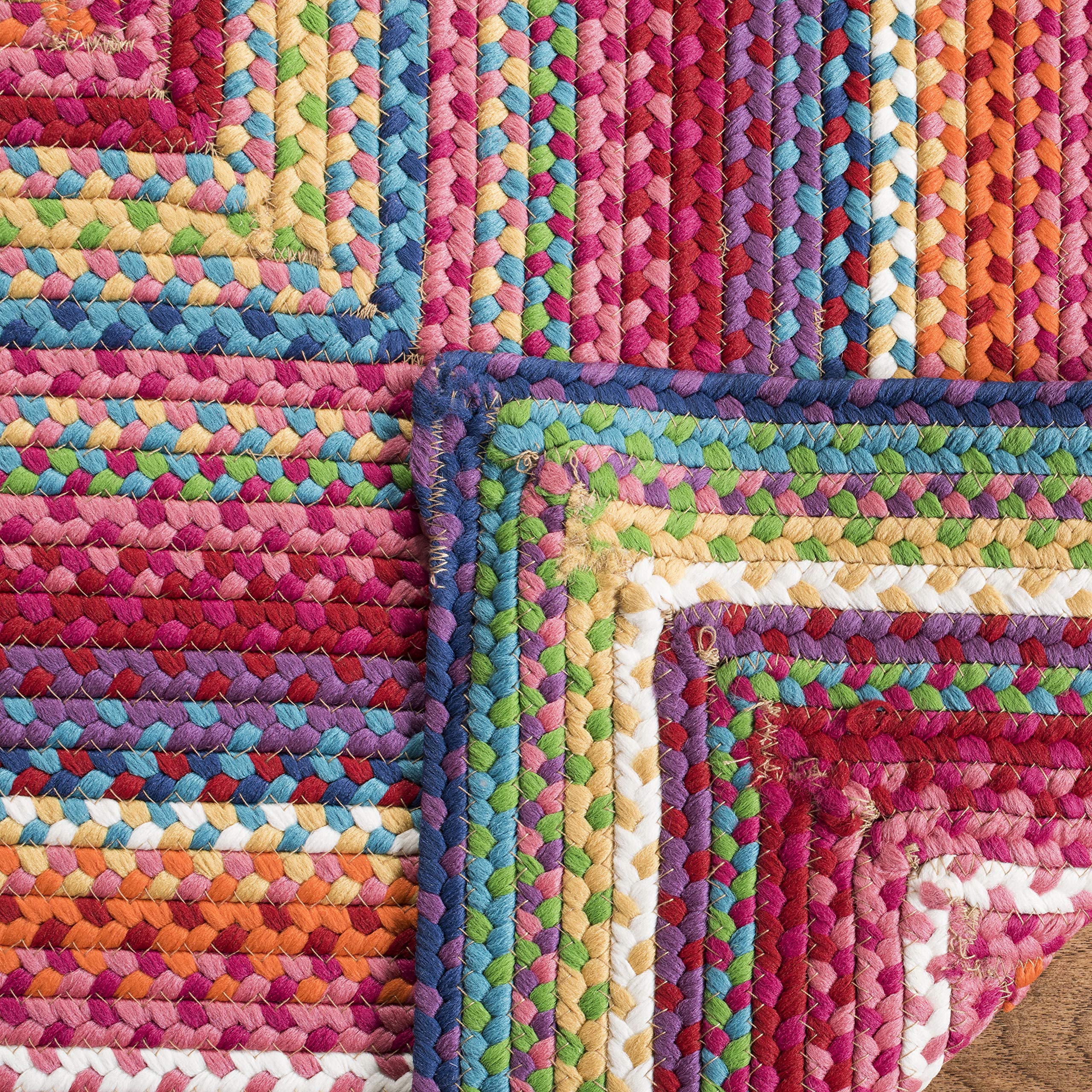 SAFAVIEH Washable Rug Outdoor Braided Collection - 2'3" x 6' Runner, Multi, Handmade & Reversible, Non-Shedding & Easy to Clean, Ideal for Patio, Backyard, Mudroom (BRD316A)